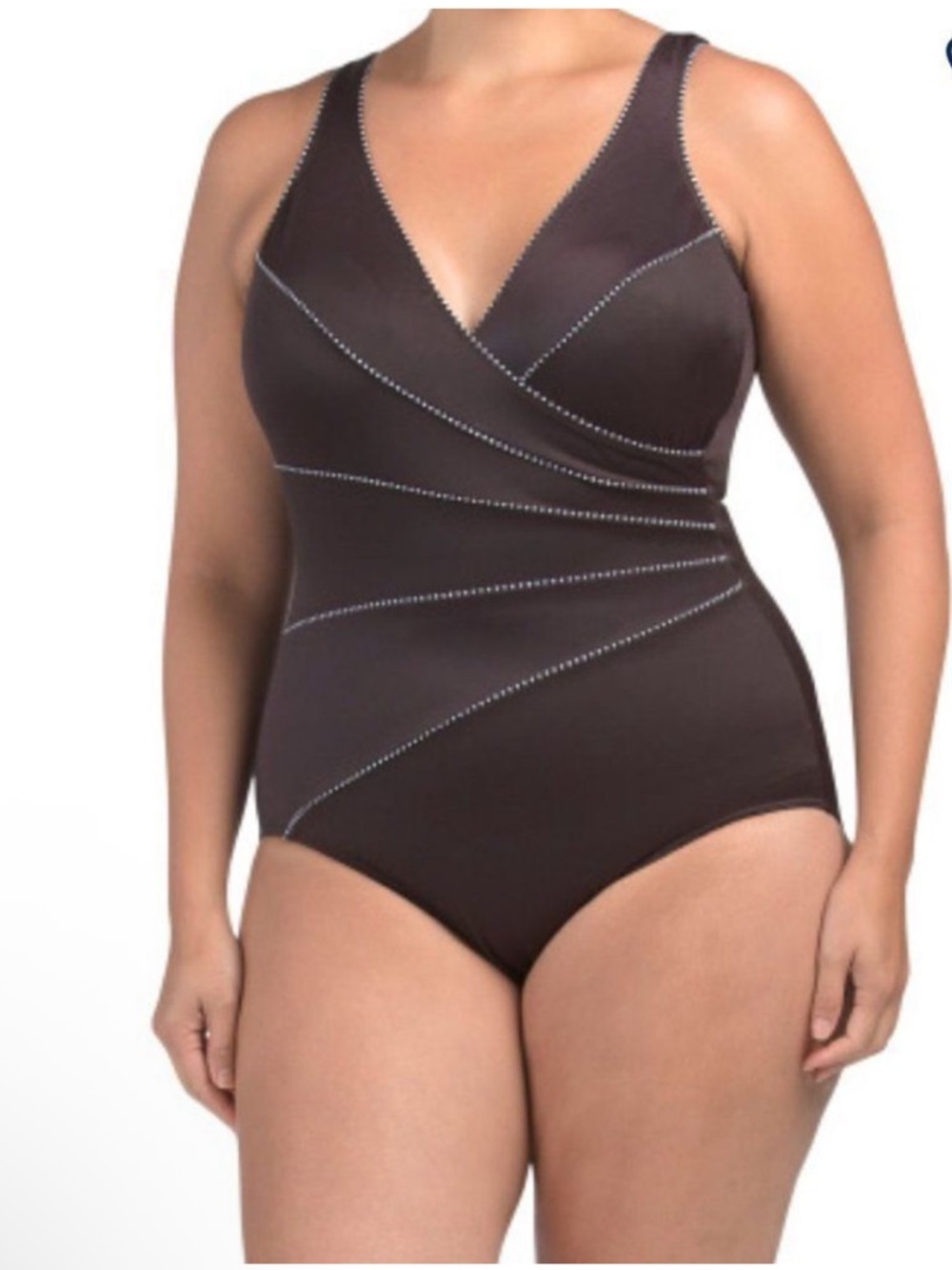 NWT Miraclesuit Horizon One Piece Swimsuit Tummy Control Slimming Brown Size 18